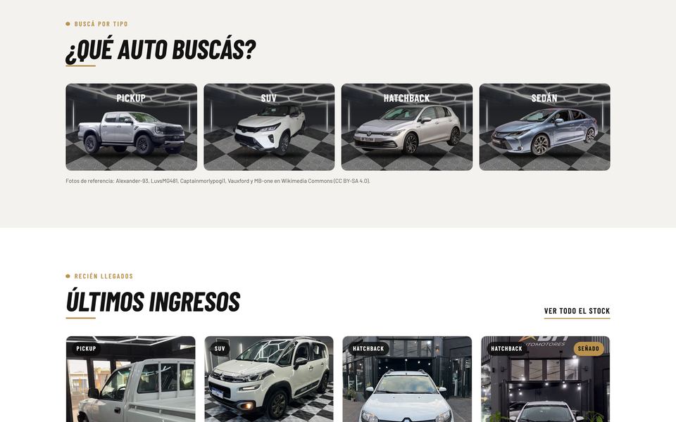 Búsqueda de autos por tipo y últimos ingresos