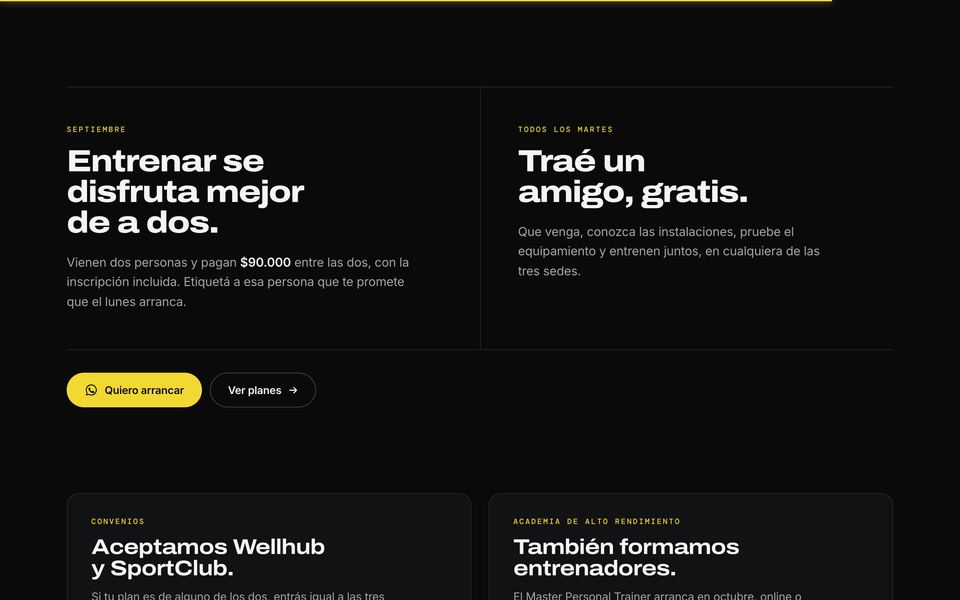 Promociones del gimnasio